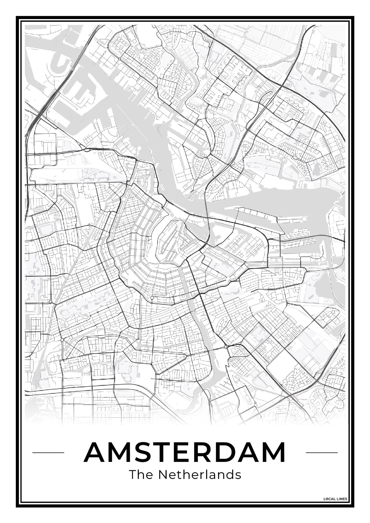 Stadskaart Amsterdam Plattegrond Light