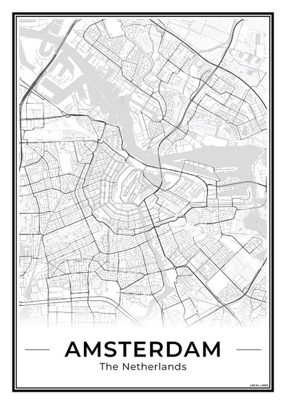 Stadskaart Amsterdam Plattegrond Light