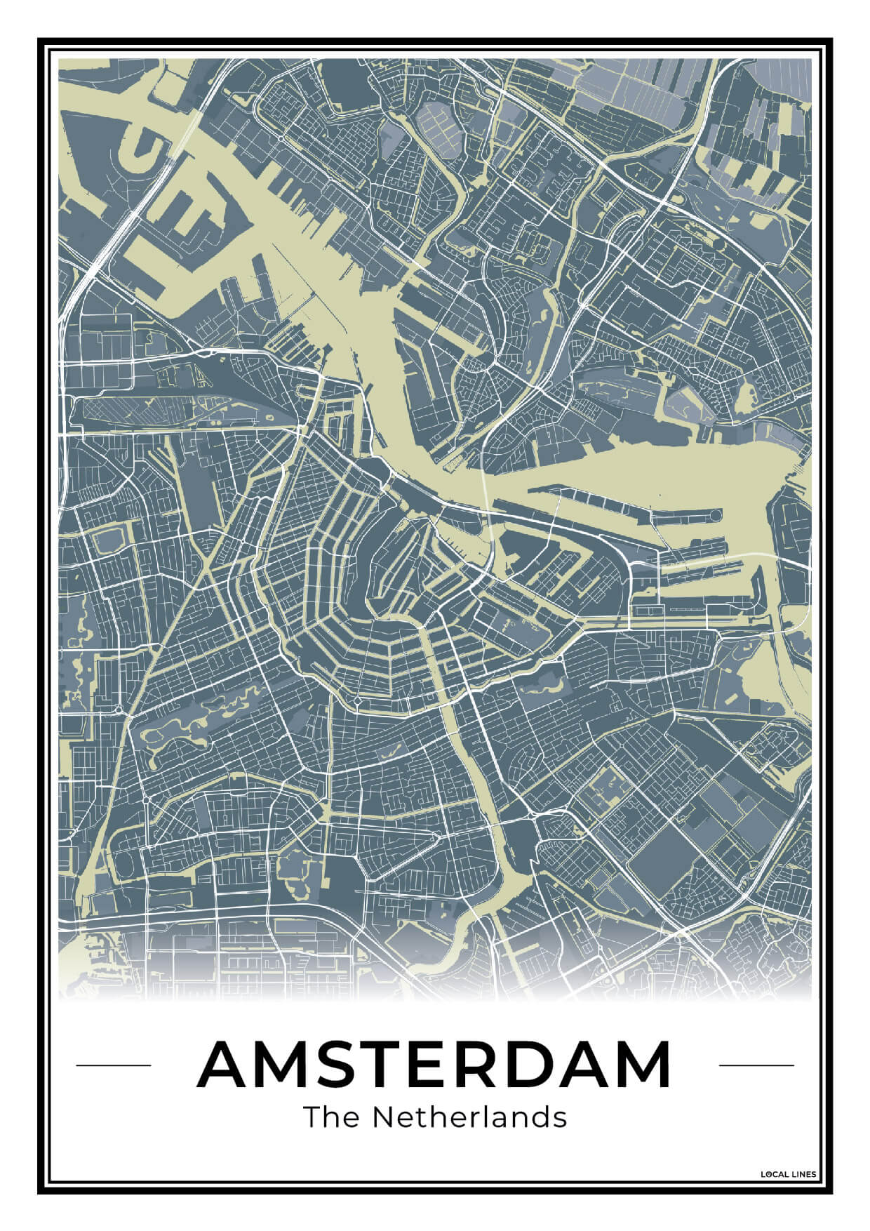 Stadskaart Amsterdam Plattegrond Midnight