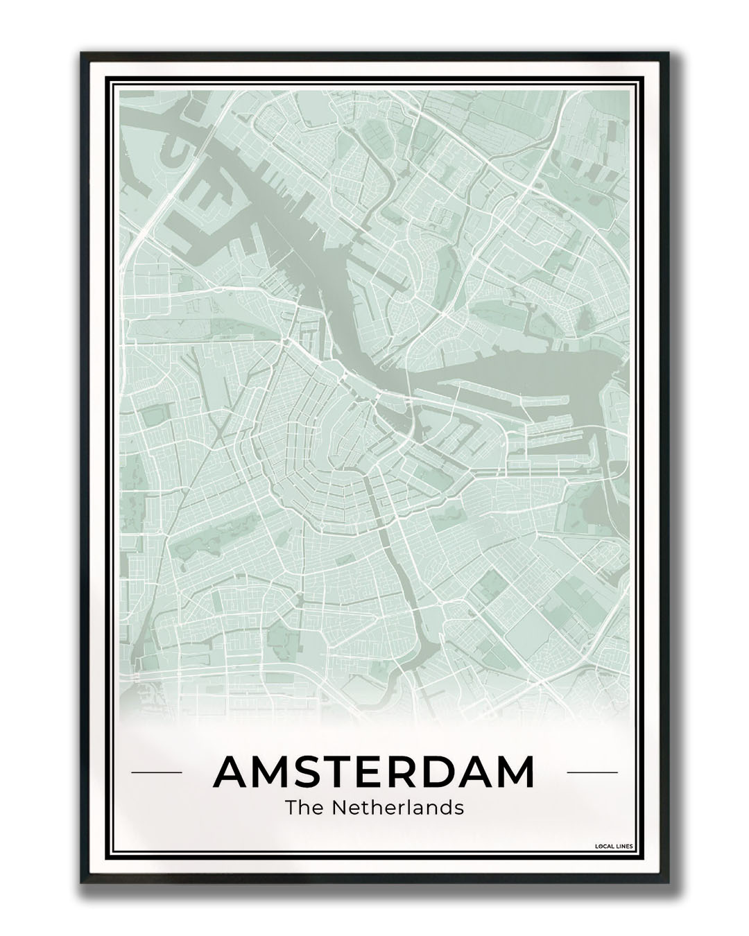 Stadskaart Amsterdam Plattegrond Ingelijst Sage