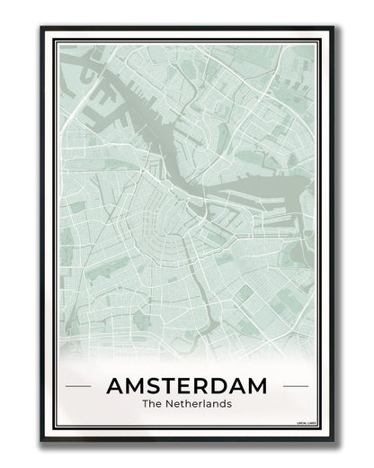 Stadskaart Amsterdam Plattegrond Ingelijst Sage