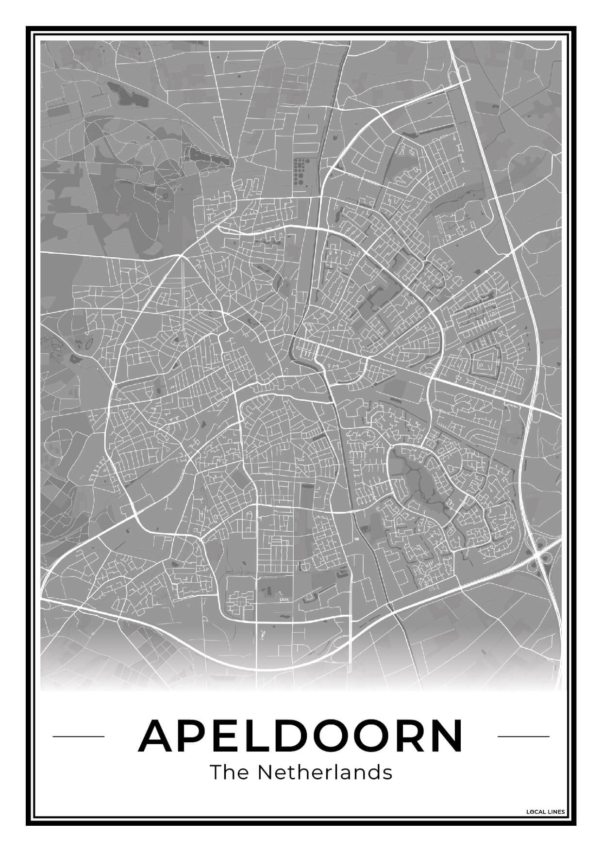 Plattegrond Apeldoorn Dark