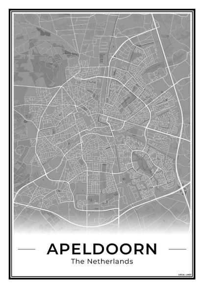 Plattegrond Apeldoorn Dark