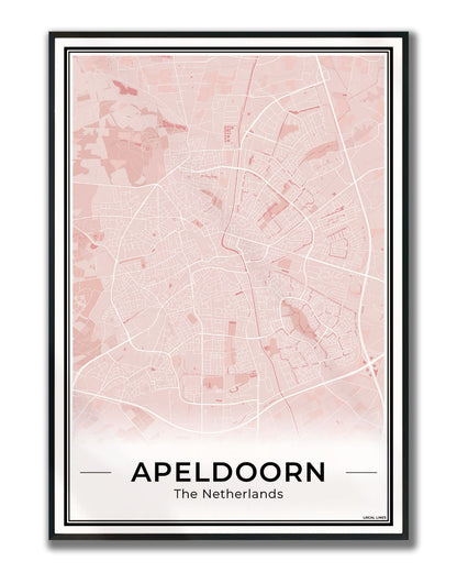 Plattegrond Apeldoorn Ingelijst Blush