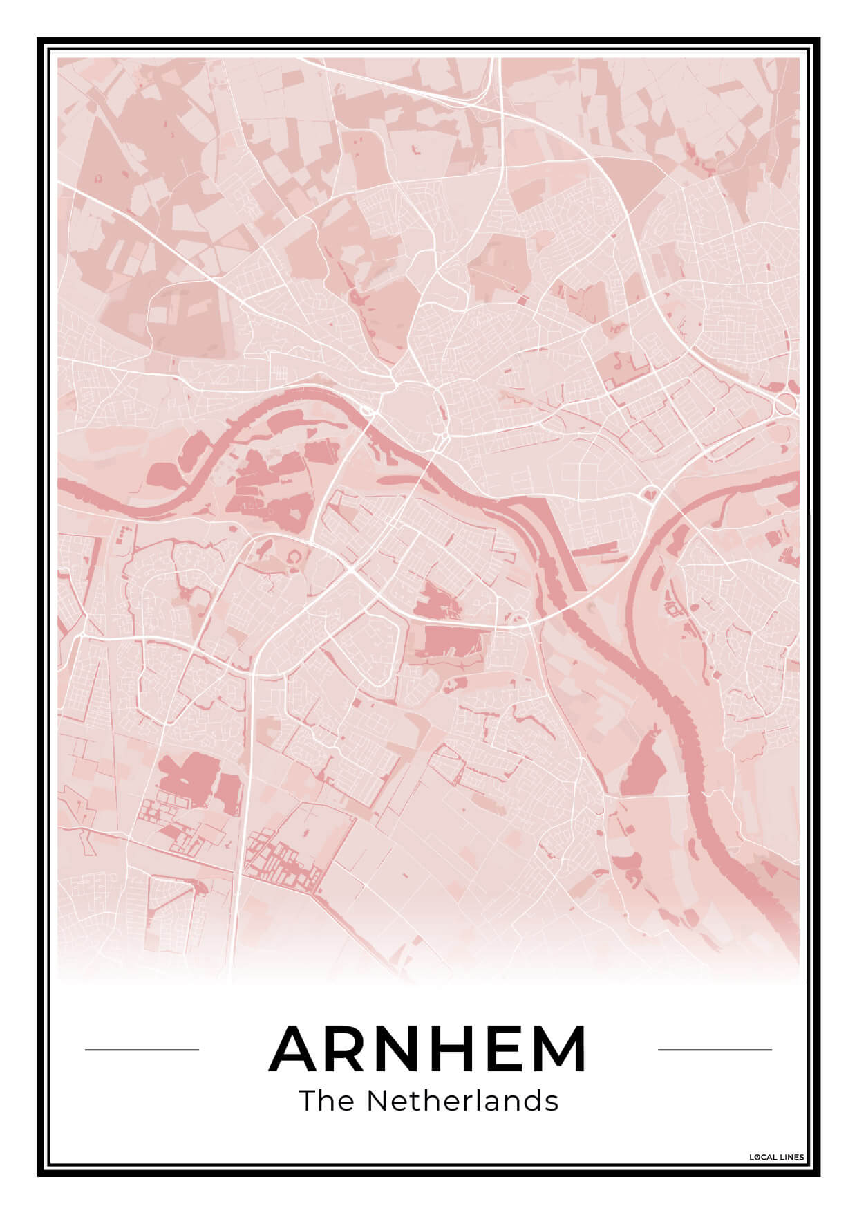 Plattegrond Arnhem stadskaart Blush