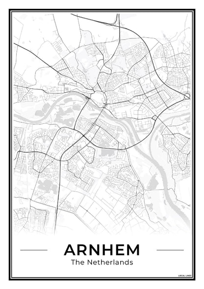 Plattegrond Arnhem stadskaart Light