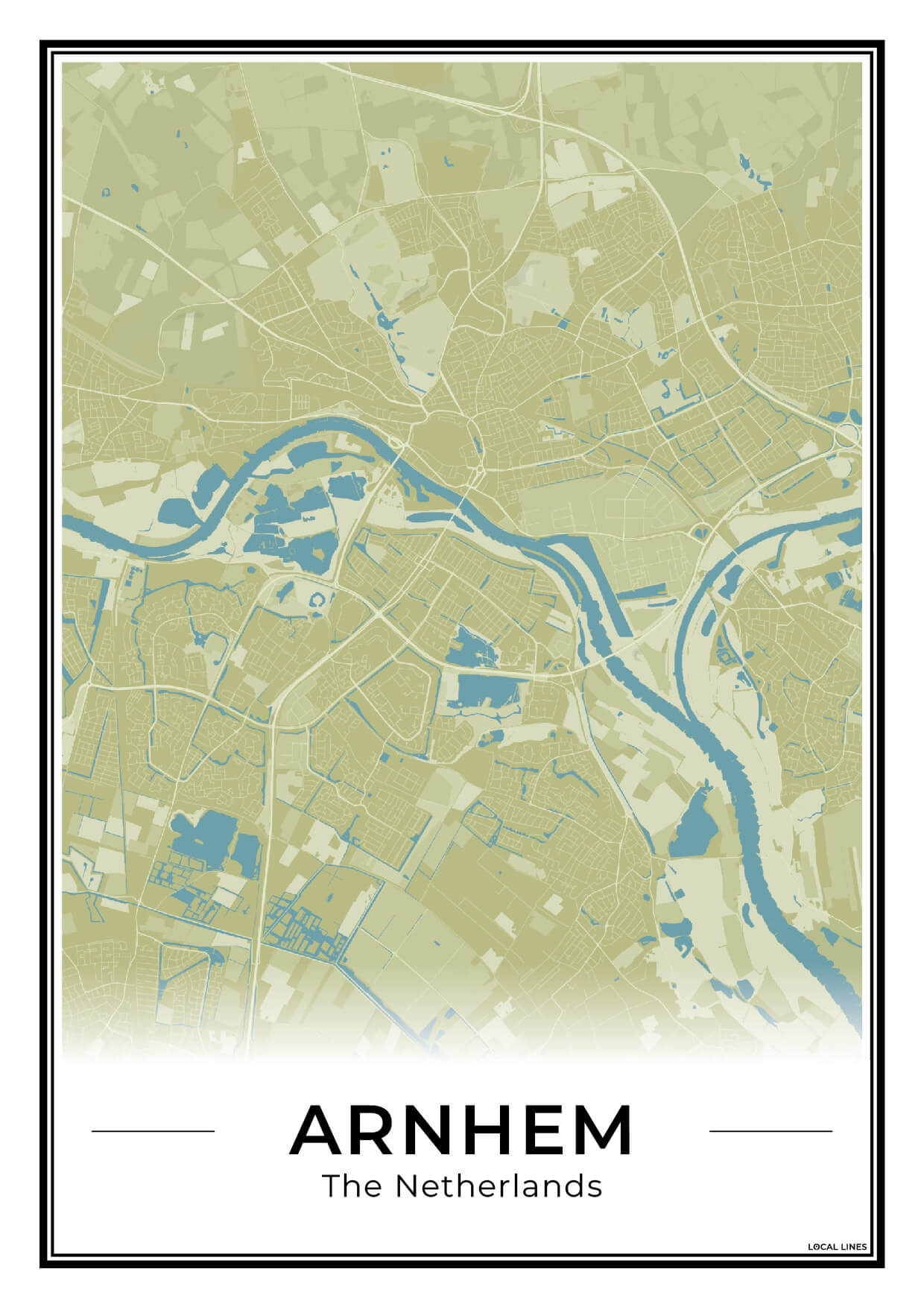 Plattegrond Arnhem stadskaart Moss