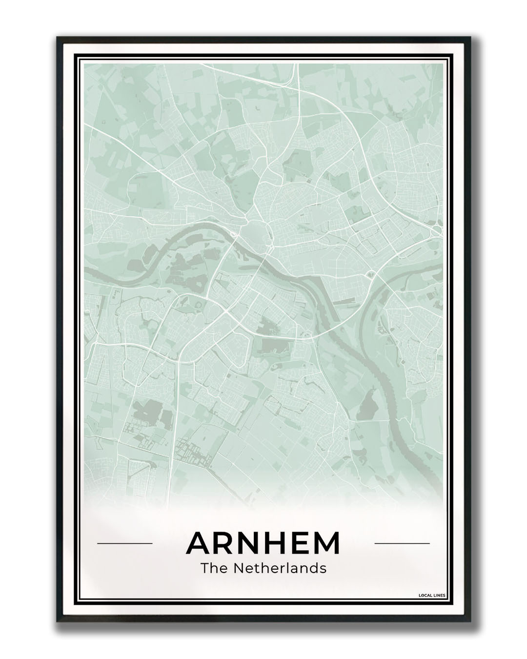 Plattegrond Arnhem stadskaart Sage Ingelijst