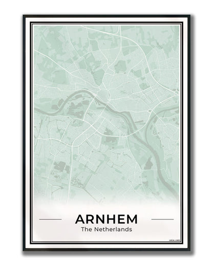 Plattegrond Arnhem stadskaart Sage Ingelijst