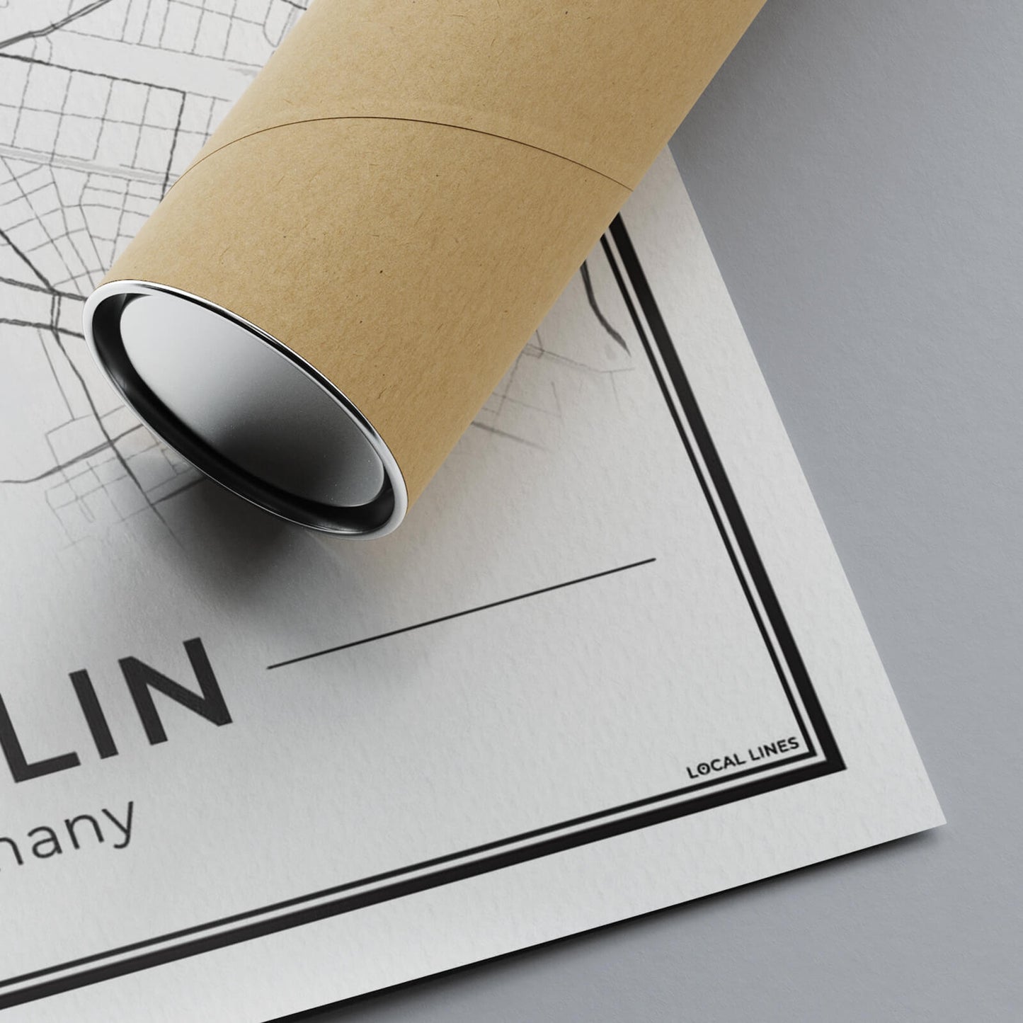 Poster Berlijn Plattegrond als Wanddecoratie detail van 300gsm papier Algemeen