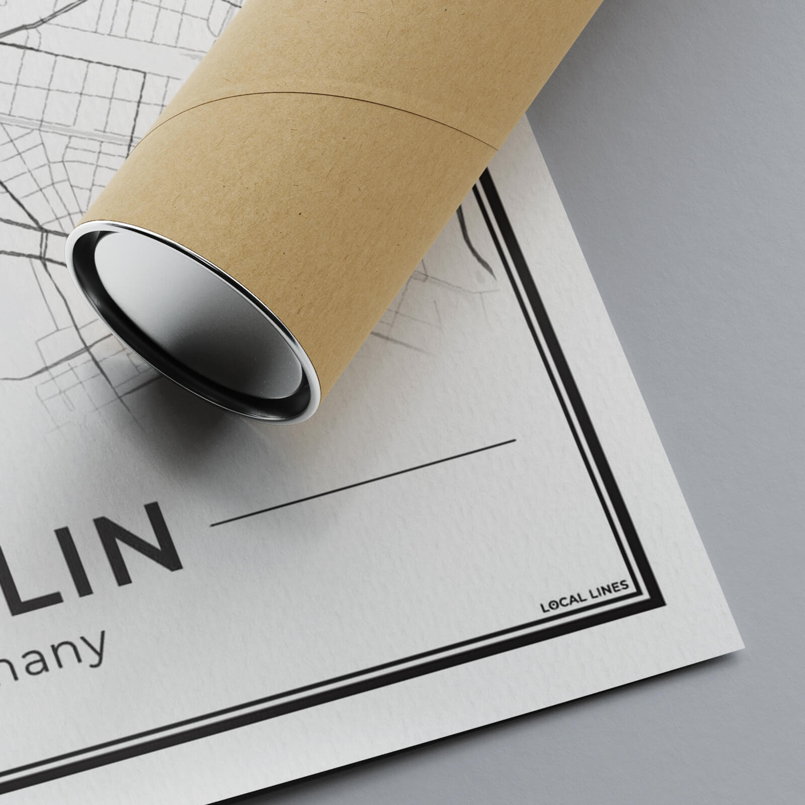 Poster Berlijn Plattegrond als Wanddecoratie detail van 300gsm papier Algemeen