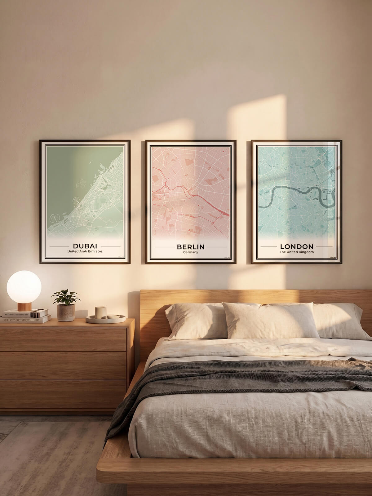 Poster Berlijn Plattegrond als Wanddecoratie in slaapkamer Algemeen