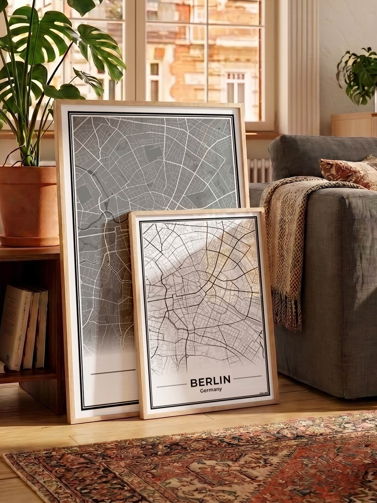 Poster Berlijn Plattegrond als Wanddecoratie in woonkamer Algemeen