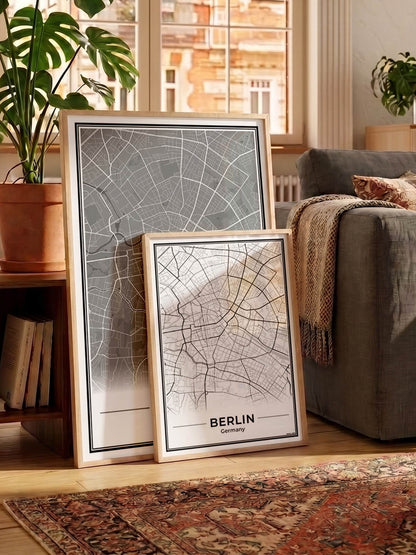 Poster Berlijn Plattegrond als Wanddecoratie in woonkamer Algemeen
