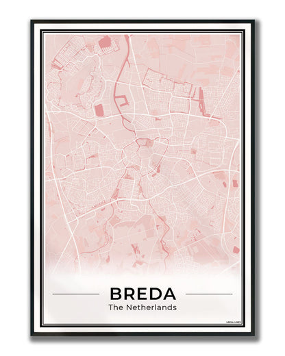 Plattegrond Breda Ingelijst Blush