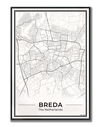 Plattegrond Breda ingelijst Light