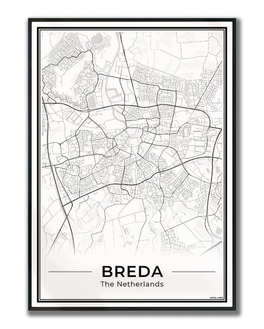 Plattegrond Breda ingelijst Light