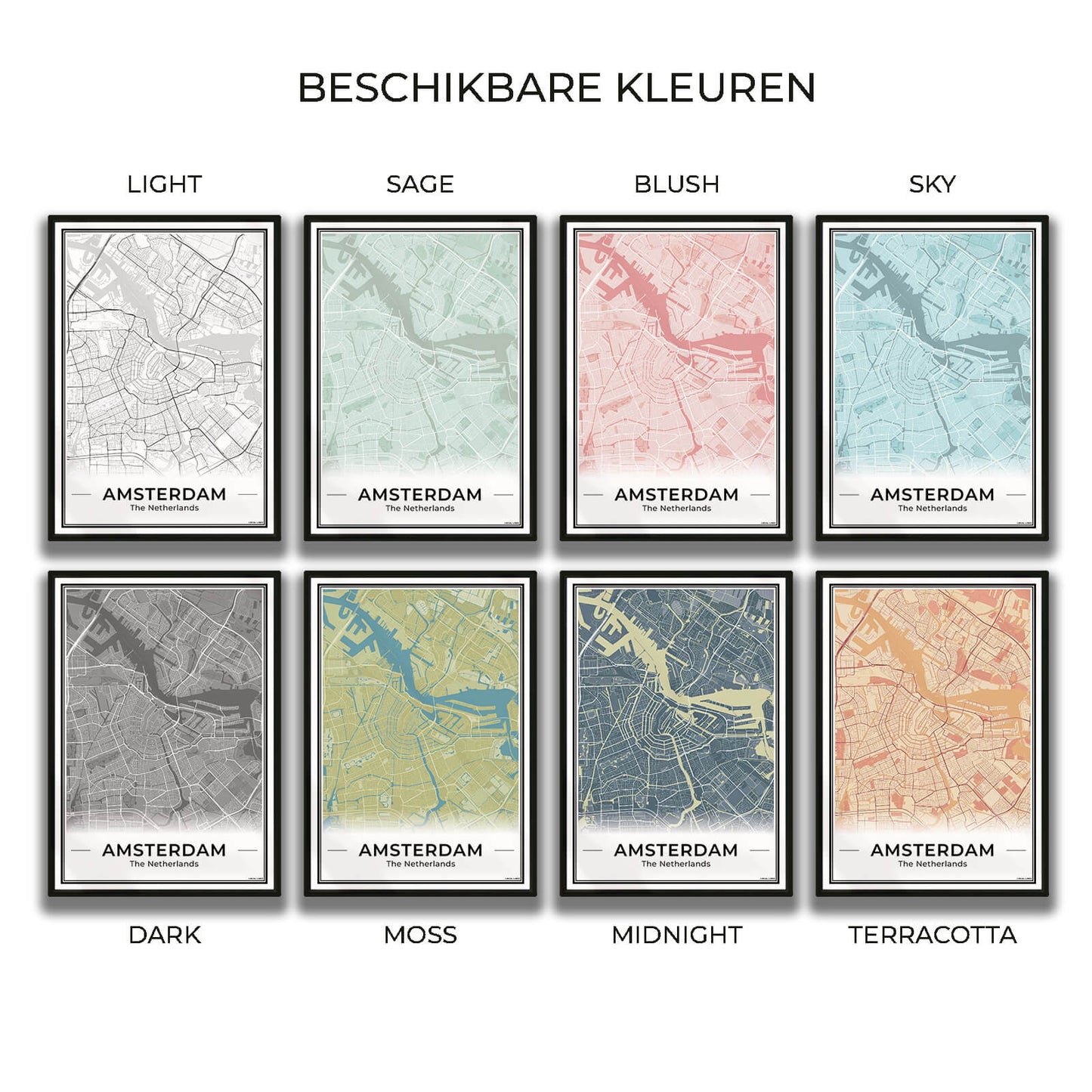 Algemeen Opties kleuren stadskaart Amsterdam