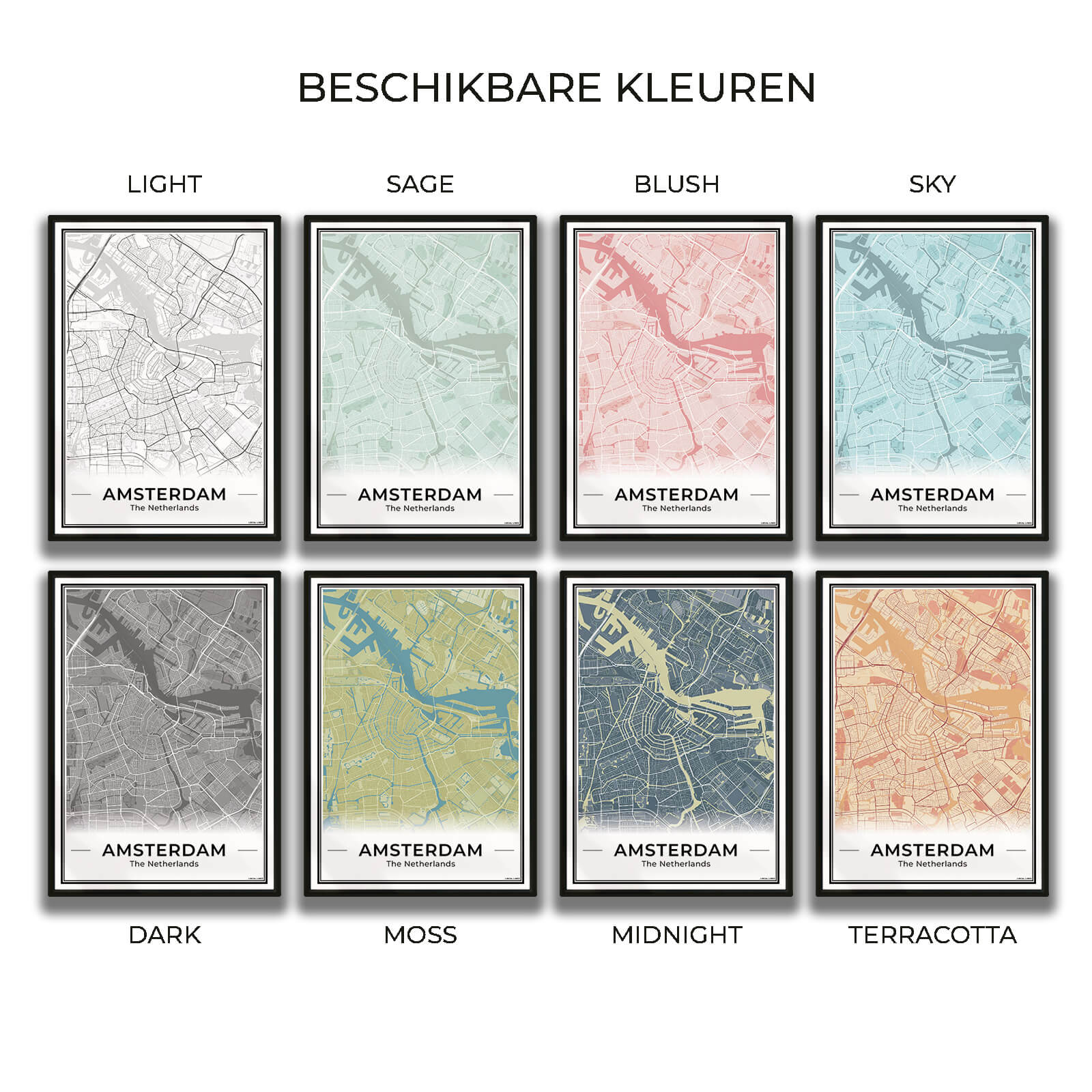 Algemeen Opties kleuren stadskaart Amsterdam