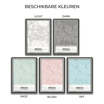 Plattegrond Breda in 5 Kleuren Algemeen