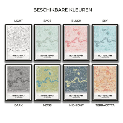 Algemeen Stadskaart Beschikbare kleuren van posters