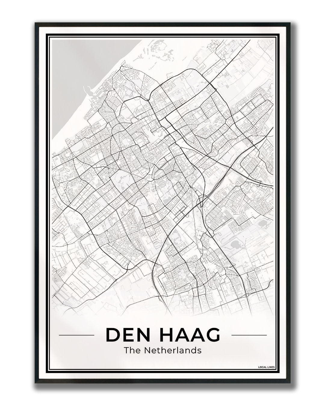 Plattegrond Den Haag ingelijst Light