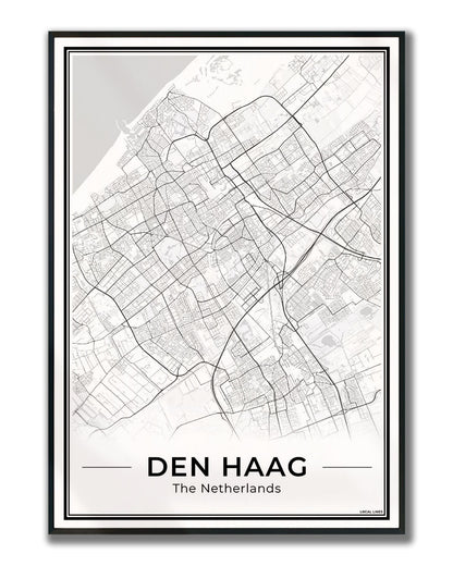 Plattegrond Den Haag ingelijst Light