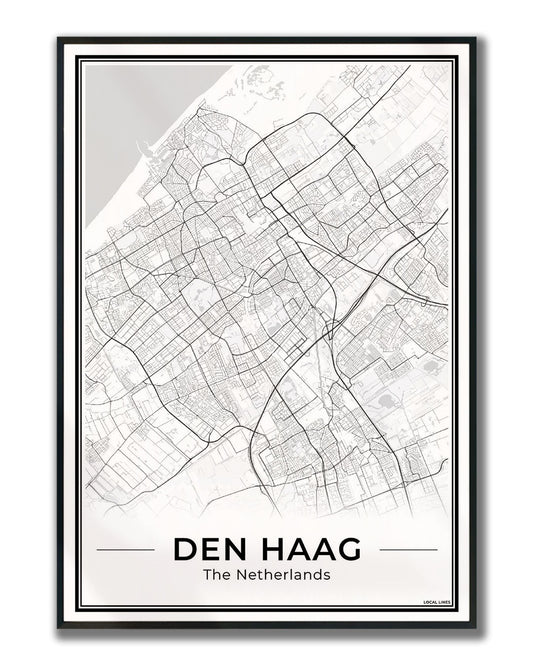 Plattegrond Den Haag ingelijst Light
