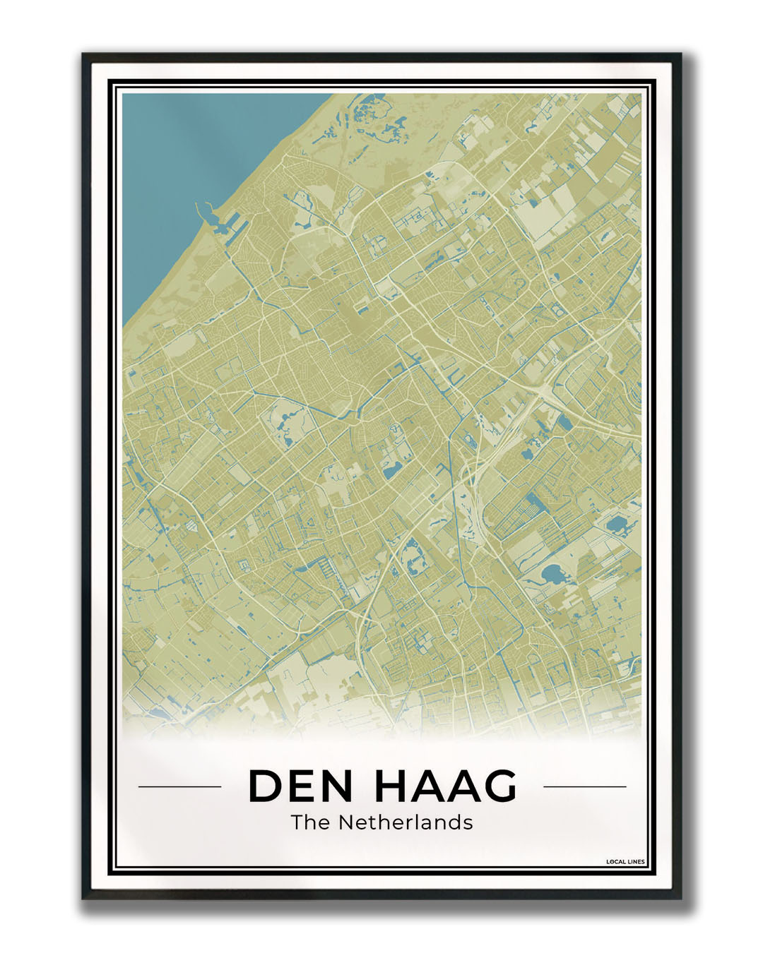 Plattegrond Den Haag Moss Ingelijst
