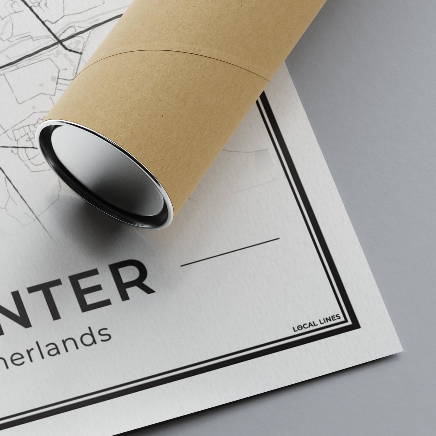 Stadskaart Deventer Poster voor Wanddecoratie detail van 300gsm papier Algemeen