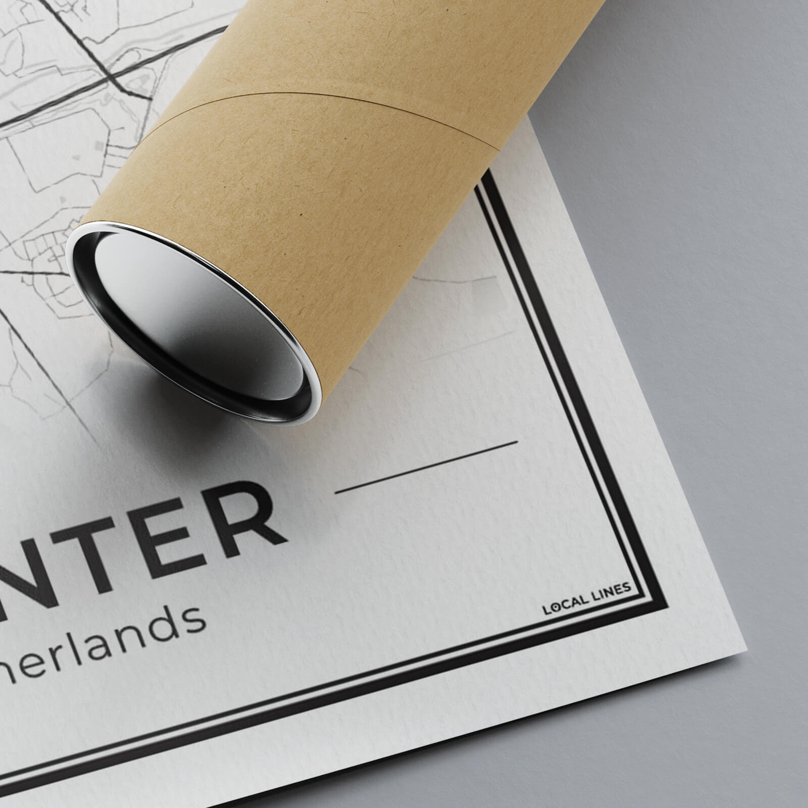 Stadskaart Deventer Poster voor Wanddecoratie detail van 300gsm papier Algemeen