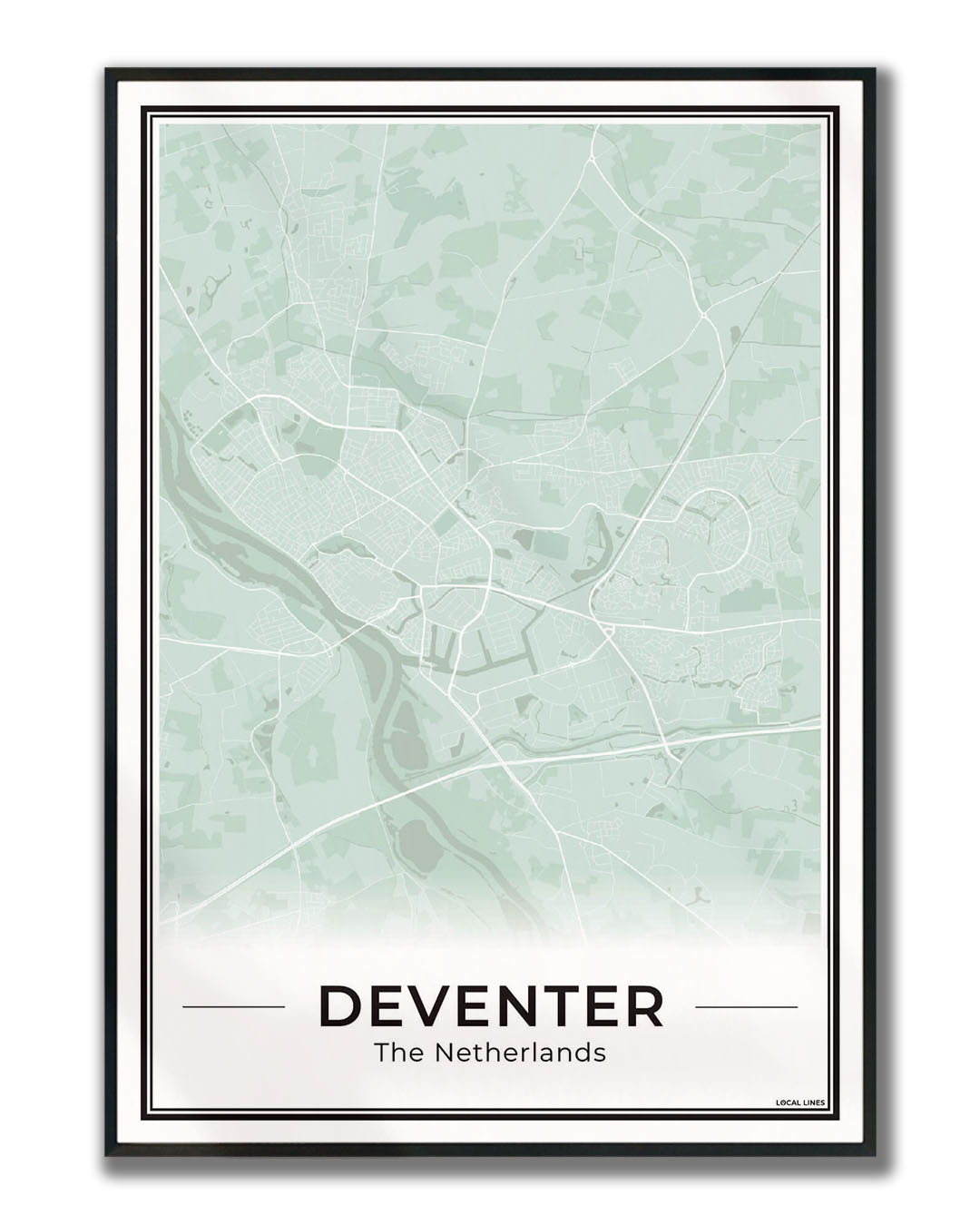 Stadskaart Deventer Poster voor Wanddecoratie Ingelijst Sage