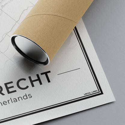Stadsplattegrond Dordrecht Poster voor Wanddecoratie detail van papier Algemeen