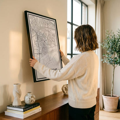 Stadsplattegrond Dordrecht Poster voor Wanddecoratie in woonkamer aan muur Algemeen