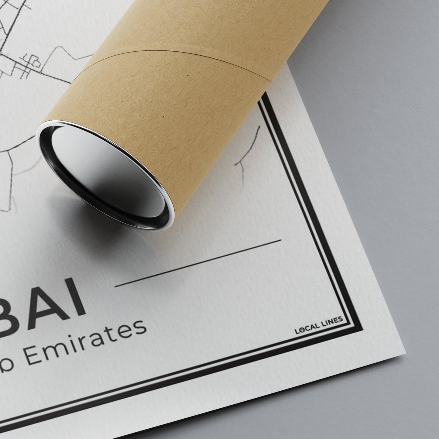 Poster Dubai Plattegrond als Wanddecoratie Detail van papier 300gms Algemeen