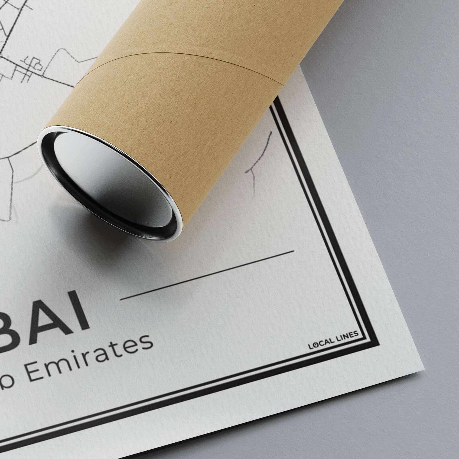 Poster Dubai Plattegrond als Wanddecoratie Detail van papier 300gms Algemeen