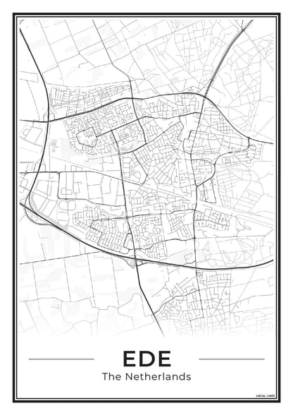 Plattegrond Ede Poster voor Wanddecoratie Light