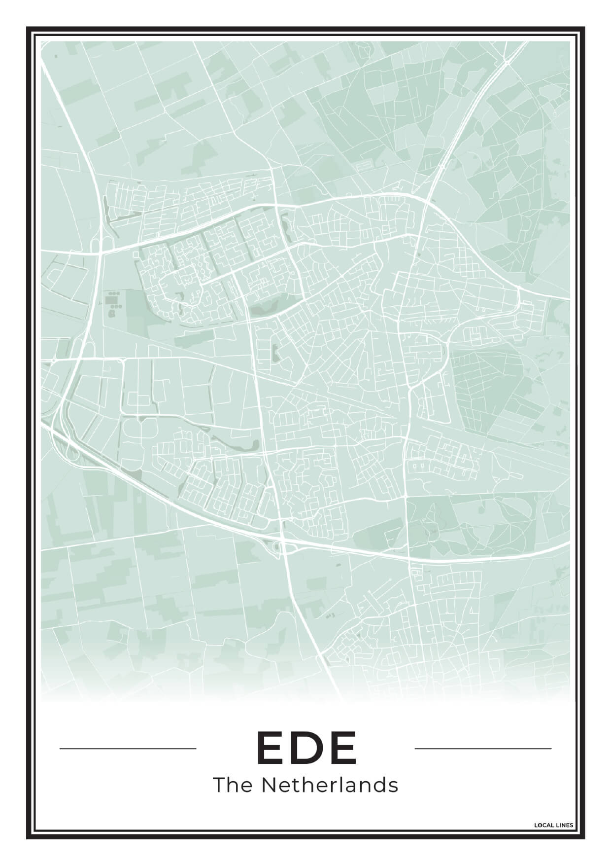 Plattegrond Ede Poster voor Wanddecoratie Sage