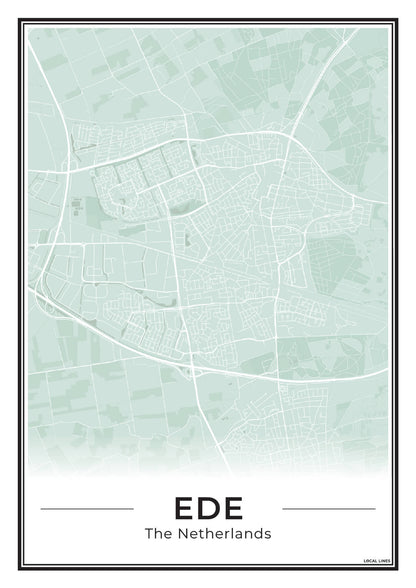 Plattegrond Ede Poster voor Wanddecoratie Sage