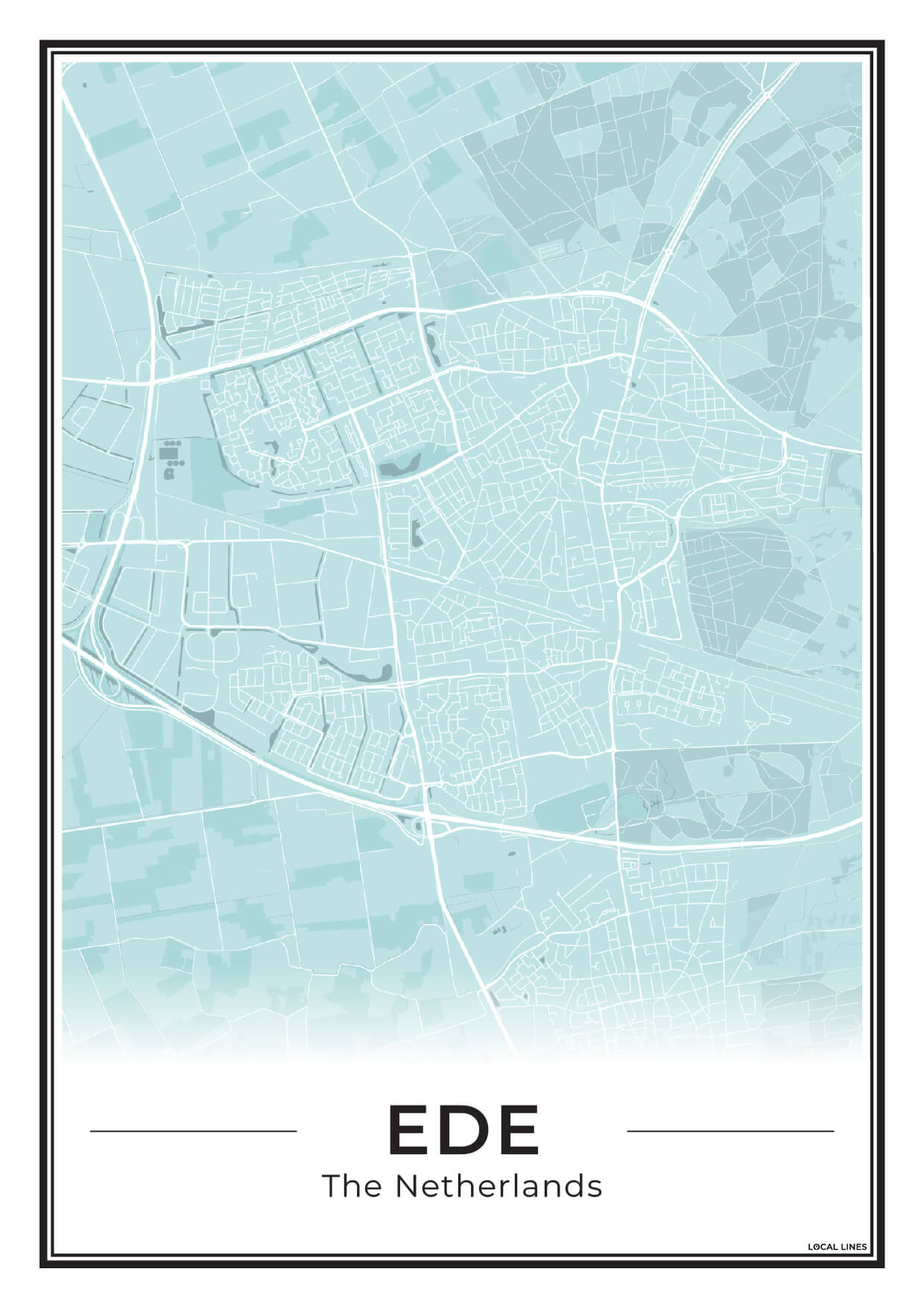 Plattegrond Ede Poster voor Wanddecoratie Sky