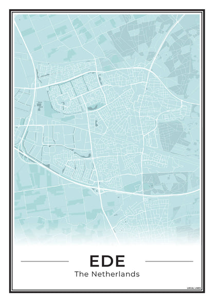 Plattegrond Ede Poster voor Wanddecoratie Sky