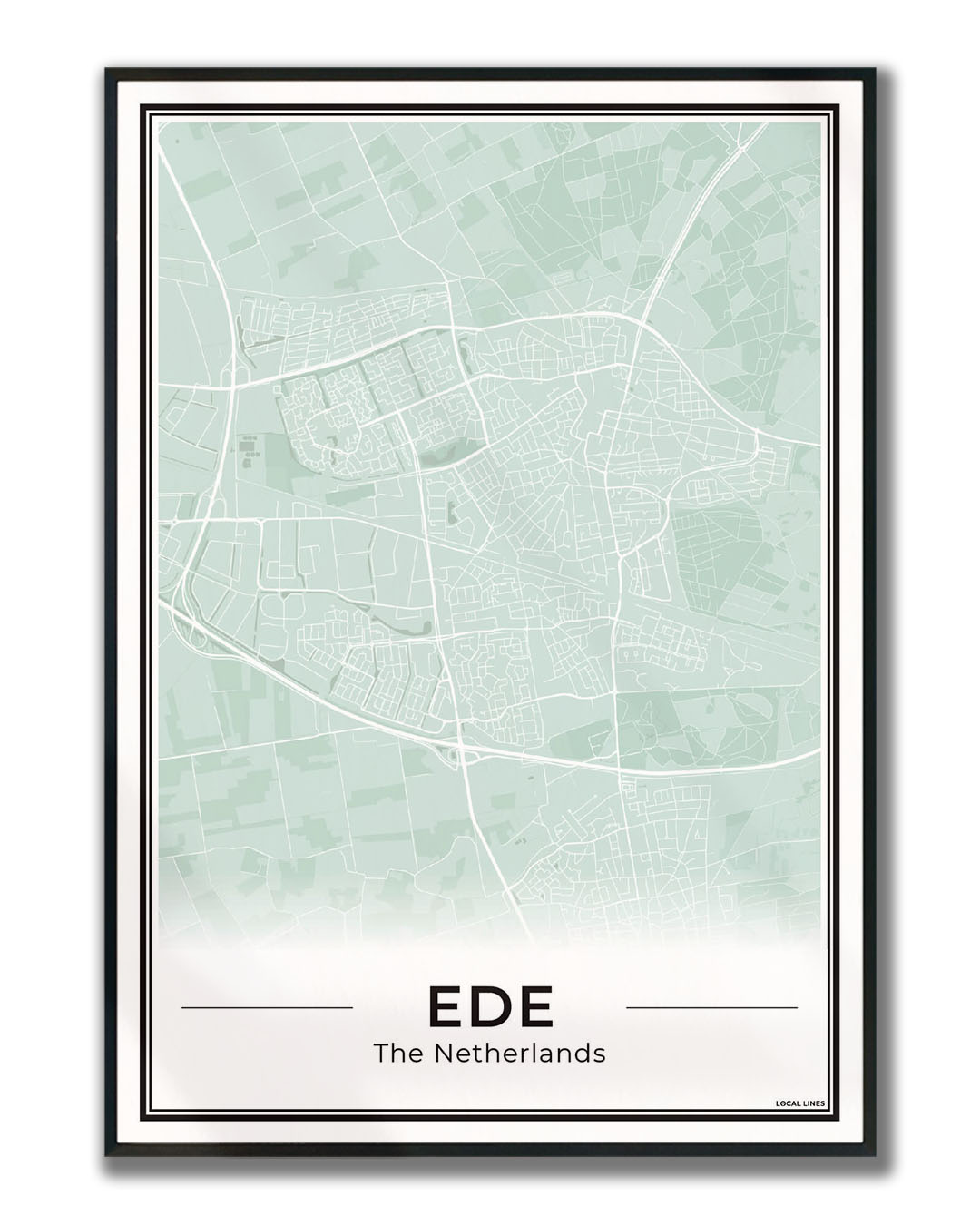 Plattegrond Ede Poster voor Wanddecoratie ingelijst Sage