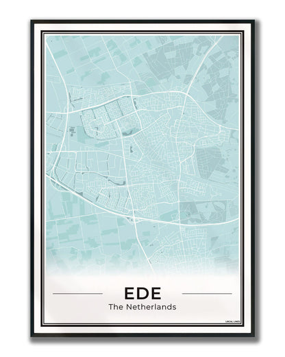 Plattegrond Ede Poster voor Wanddecoratie ingelijst Sky