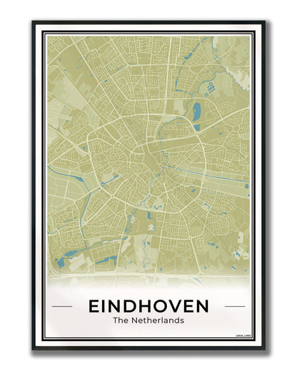 Plattegrond Eindhoven Moss Ingelijst