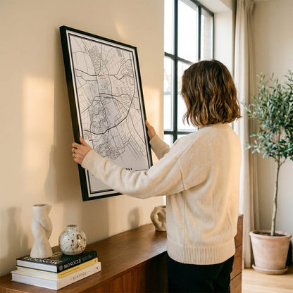 Kaart Plattegrond Emmen Poster voor Wanddecoratie voor aan muur in woonkamer Algemeen