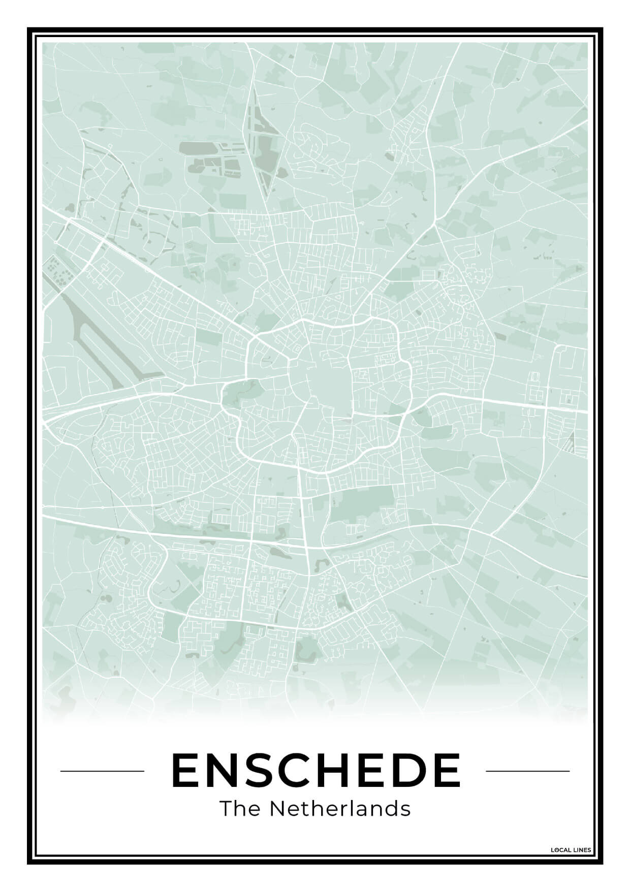 Plattegrond Enschede Wanddecoratie Sage