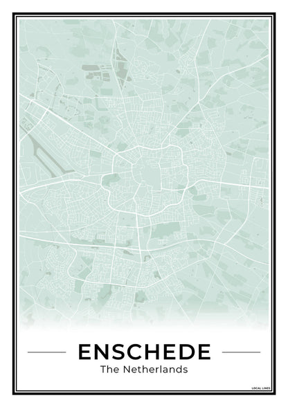Plattegrond Enschede Wanddecoratie Sage