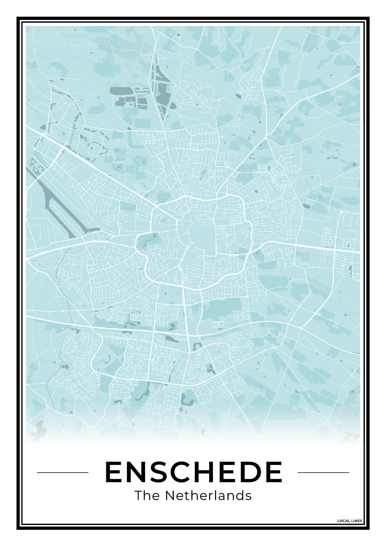 Plattegrond Enschede Wanddecoratie Sky