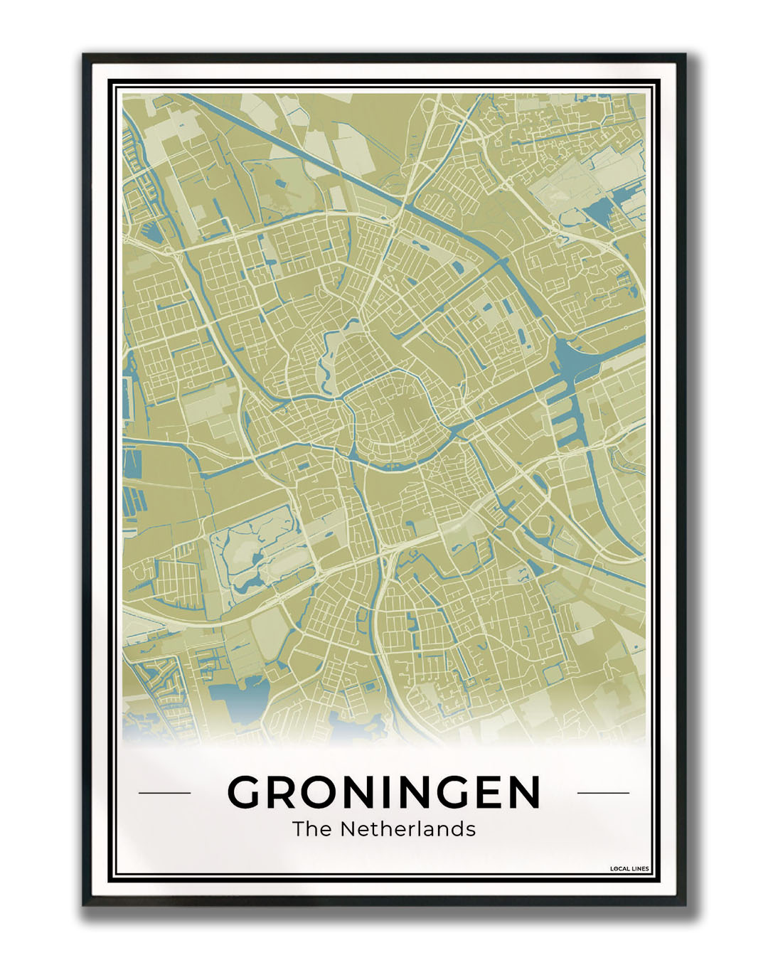 Plattegrond Groningen Moss ingelijst