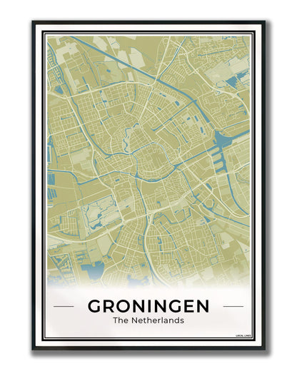 Plattegrond Groningen Moss ingelijst